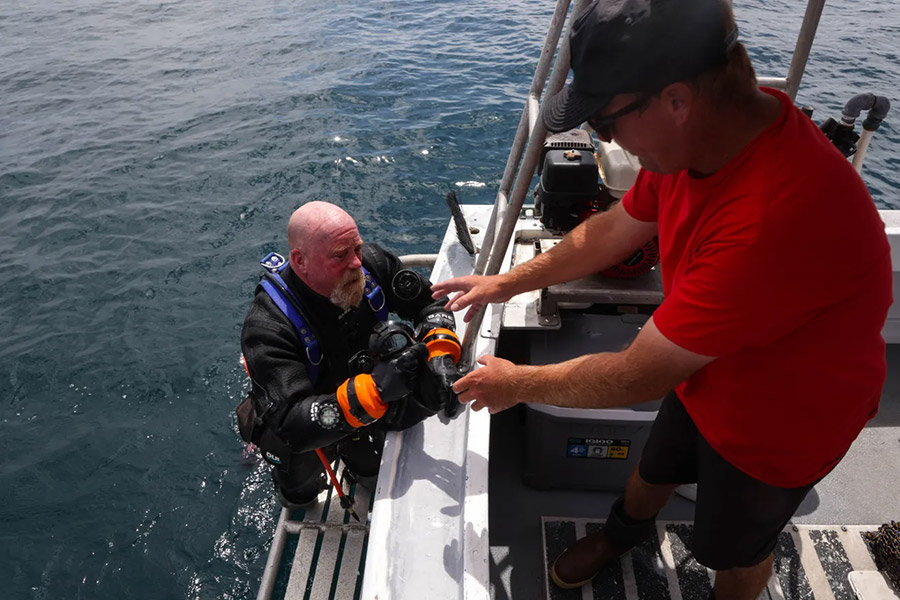 Matthew Pressly returns from his dive off the coast of San Diego